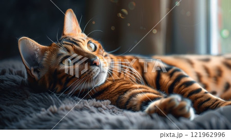 寝転んだ子猫 121962996