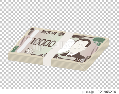 百萬日元鈔票的插圖 百萬日元鈔票的插圖 121963210