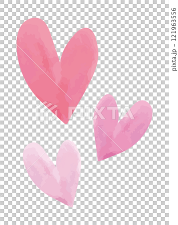 Watercolor heart pink 3 121963556