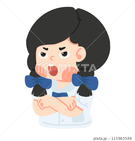Girl angry student is crossing her arms 121963589