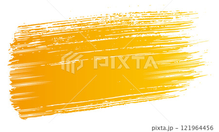 筆 ブラシ ハーフトーン 黄色 オレンジ グラデーション ベクター あしらい 筆 ブラシ ハーフトーン 黄色 オレンジ グラデーション ベクター あしらい 121964456