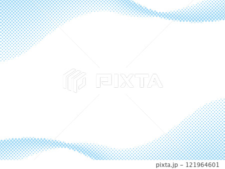 ハーフトーン フレーム ウェーブ 上下 ベクター 水色 ハーフトーン フレーム ウェーブ 上下 ベクター 水色 121964601
