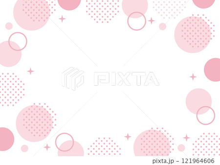 ピンク 水玉 幾何学 フレーム 抽象的 ピンク 水玉 幾何学 フレーム 抽象的 121964606