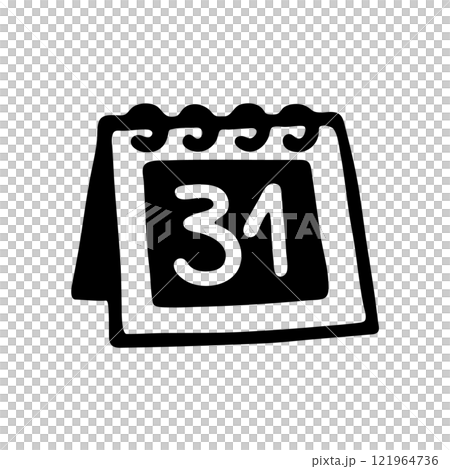 Doodle calendar schedule icon hand drawn with black line in freehand style 121964736