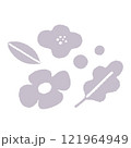 くすみカラーの小花ワンポイント 121964949