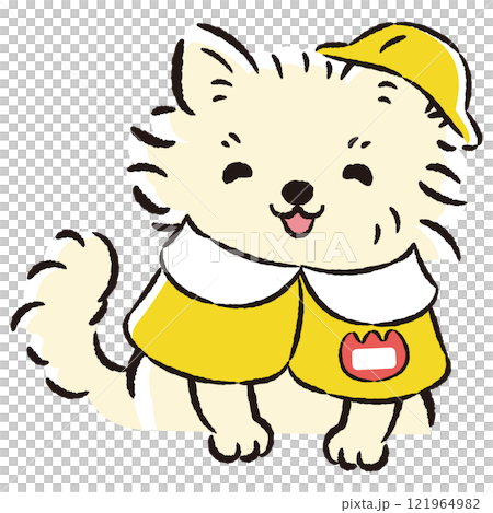 穿著幼兒園制服的狗插畫 穿著幼兒園制服的狗插畫 121964982