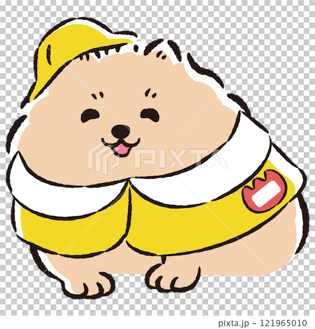穿著幼兒園制服的狗插畫 穿著幼兒園制服的狗插畫 121965010