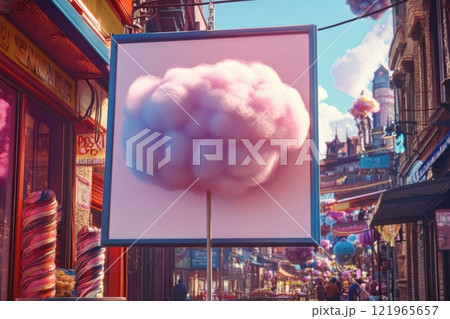 A pink and blue cloud with a pink and blue firework in the middle 121965657