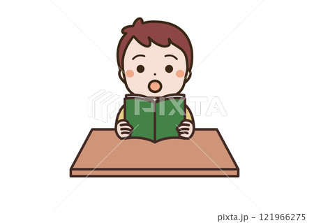 本を読む男の子　イラスト素材 121966275