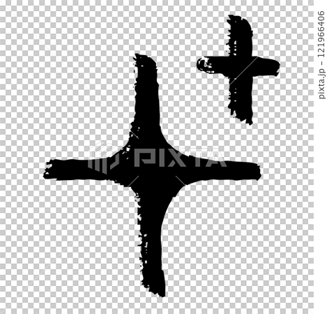 筆タッチの手描きのキラキラのイラスト 121966406