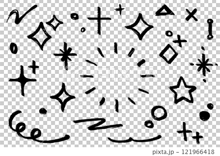 可愛的手繪插圖集與畫筆描邊 121966418