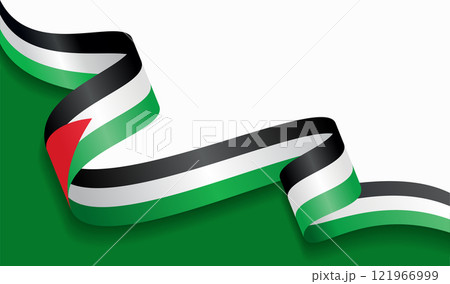 Palestine flag wavy abstract background. Vector illustration. 121966999