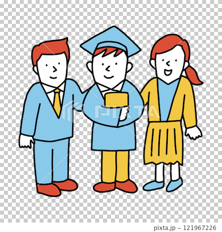 Illustration of parents, teachers and lecturers congratulating graduates Illustration of parents, teachers and lecturers congratulating graduates 121967226