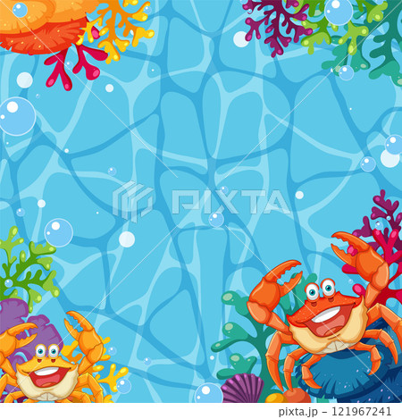 Colorful Sea Creatures in Ocean Scene 121967241
