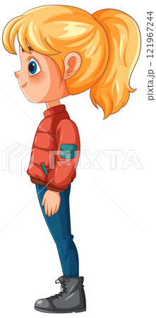 Cheerful Girl in Winter Attire Cheerful Girl in Winter Attire 121967244