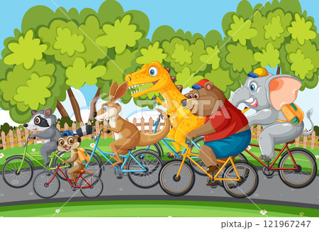 Animal Bicycle Race in the Park 121967247