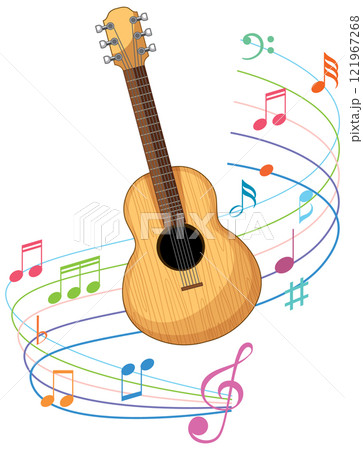 Colorful Guitar and Musical Notes Colorful Guitar and Musical Notes 121967268