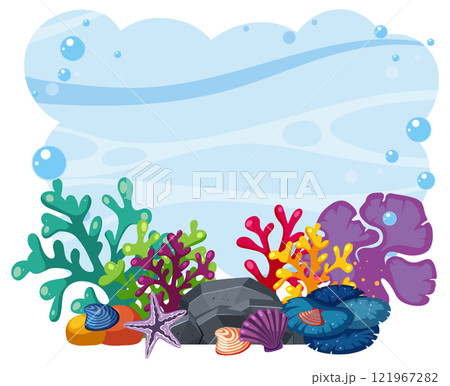 Colorful Underwater Coral Reef Scene 121967282