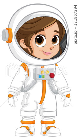 Cute Astronaut in Space Suit 121967294