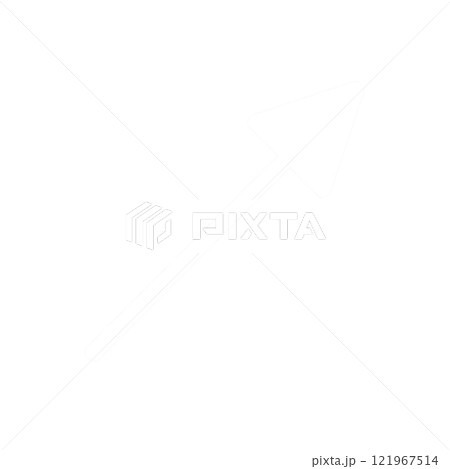 右斜め上向きの白い矢印のイラスト 121967514