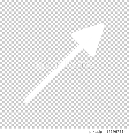 右斜め上向きの白い矢印のイラスト 121967514