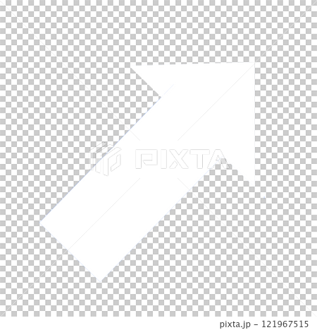 向右對角線向上指向的白色箭頭的插圖 121967515