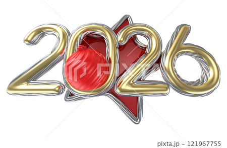 Happy New Year 2026 3D Render 121967755