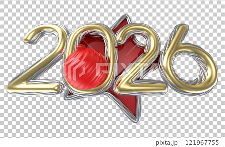 Happy New Year 2026 3D Render 121967755