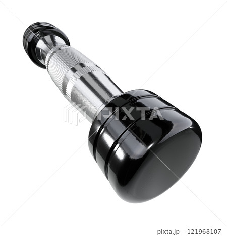 Blank Round Dumbbell, chrome weightlifting gym equipment wide angle view Blank Round Dumbbell, chrome weightlifting gym equipment wide angle view 121968107