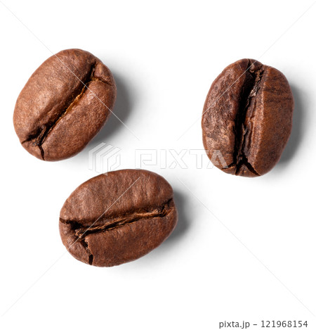 Freshly roasted coffee beans on a white background Freshly roasted coffee beans on a white background 121968154