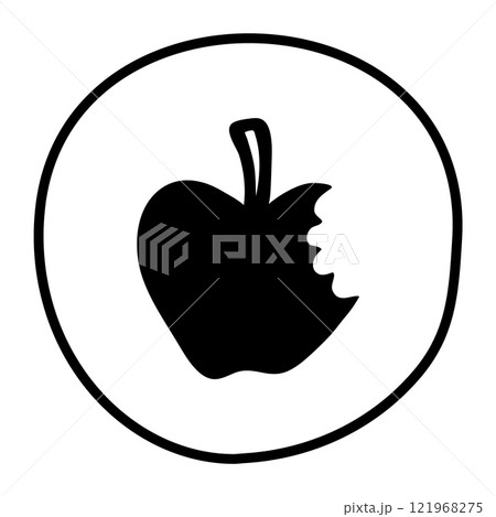 Apple doodle icon hand drawn with black line in freehand style 121968275