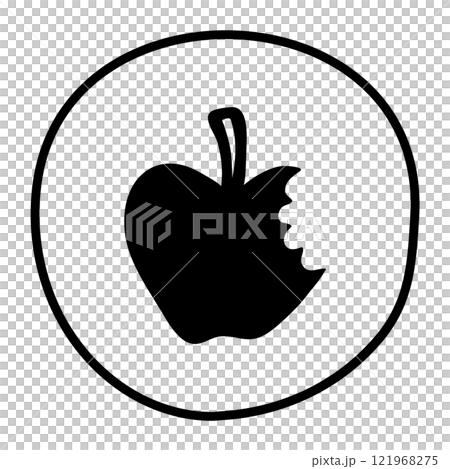 Apple doodle icon hand drawn with black line in freehand style 121968275
