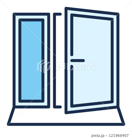 Opened Portal vector Freedom blue icon or logo element 121968407