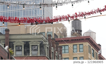 New York City Little Italy. Manhattan street building architecture. Italian American immigration. 121968905