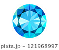 美しい青い宝石のカットイラスト 121968997