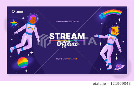 Flat pride month twitch background Flat pride month twitch background 121969048