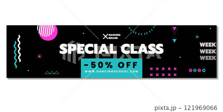 Flat design dance school twitch banner Flat design dance school twitch banner 121969066