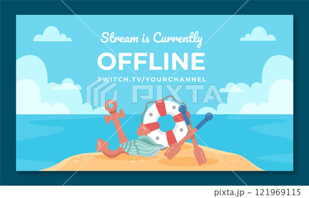 Hand drawn flat boat party twitch background Hand drawn flat boat party twitch background 121969115