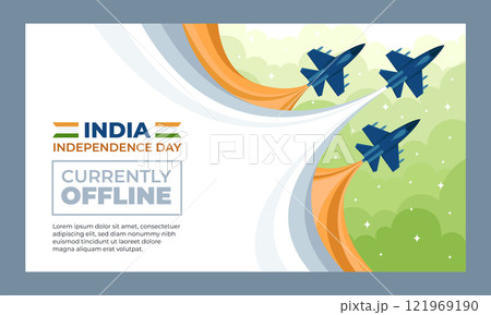 Flat india independence day twitch background 121969190