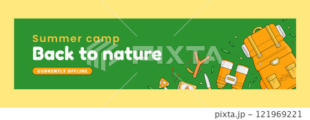 Hand drawn summer camp twitch banner 121969221