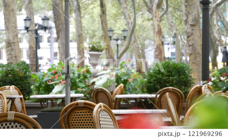 New York City, Manhattan Midtown Bryant Park with Public library, 42 street and Fifth 5 avenue, USA. 121969296