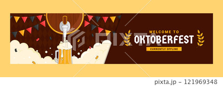 Hand drawn oktoberfest twitch banner Hand drawn oktoberfest twitch banner 121969348