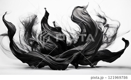 The image is a black and white photo of a black and white swirl of smoke The image is a black and white photo of a black and white swirl of smoke 121969786
