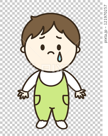 泣いている男の子のシンプルイラスト 泣いている男の子のシンプルイラスト 121970257
