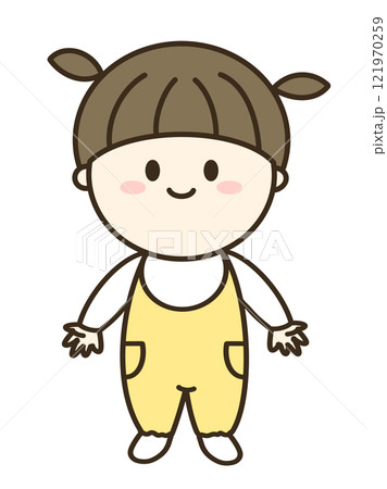 にっこり笑顔の女の子のシンプルイラスト にっこり笑顔の女の子のシンプルイラスト 121970259