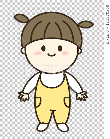 A simple illustration of a smiling girl 121970259