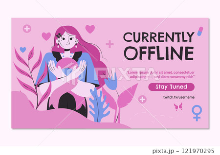 Breast cancer awareness month flat design twitch background 121970295