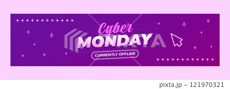 Cyber monday sales twitch banner template 121970321
