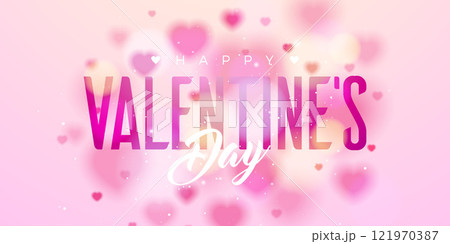 Happy Valentine's Day Banner Design with Heart and Typography Letter on Light Pink Background. Vector Wedding and Romantic Love Valentine Theme Illustration for Flyer, Greeting Card, Holiday Poster or Happy Valentine's Day Banner Design with Heart and Typography Letter on Light Pink Background. Vector Wedding and Romantic Love Valentine Theme Illustration for Flyer, Greeting Card, Holiday Poster or 121970387