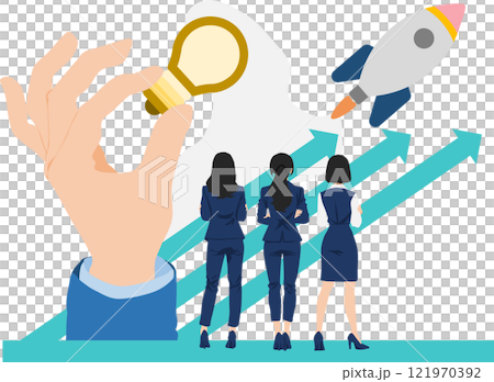 Illustration of a businesswoman starting a new business Illustration of a businesswoman starting a new business 121970392